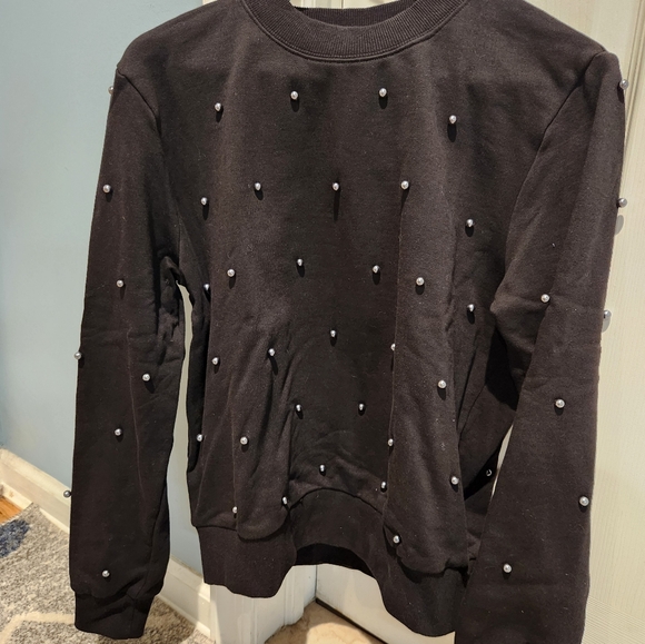 H&M Black Crewneck Sweater with Studded Embellishments - Picture 5 of 13